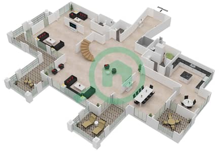 滨海公馆3号大楼 - 5 卧室顶楼公寓类型H戶型图