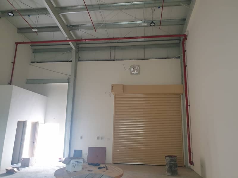 5,000 SQFT in a compound warehouse; Commercial, Insulated ; 15 kw power ; 8 m height; small pantry & Toilet ; Rent in DIP ( Aed. 18/-- per sqft)