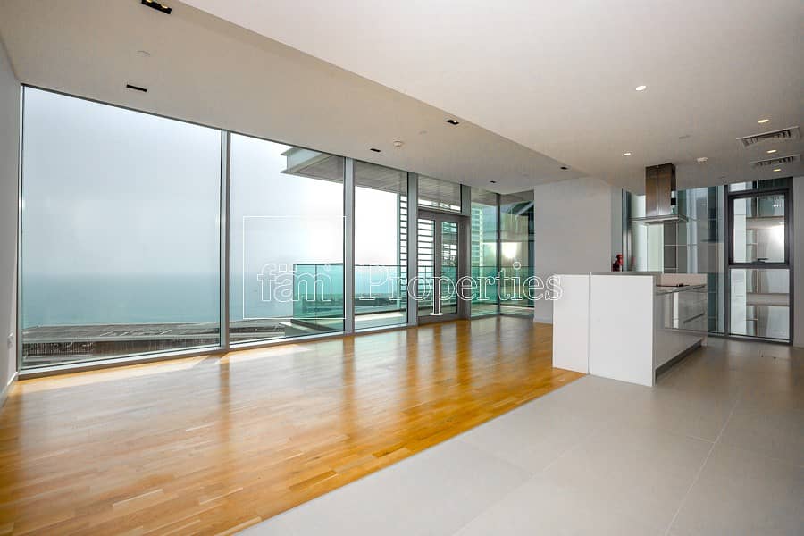 High Floor|2BED + Maid|Sea View|Unfurnished
