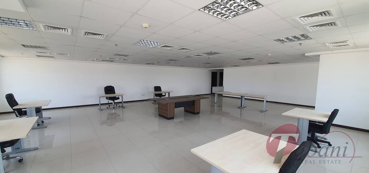 Partially furnished with fitted office for rent in JVC