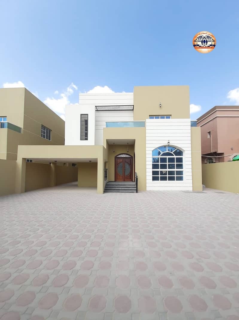 Villa for sale in Ajman, Al Mowaihat area, modern design, super deluxe finishing, with the possibility of bank financing