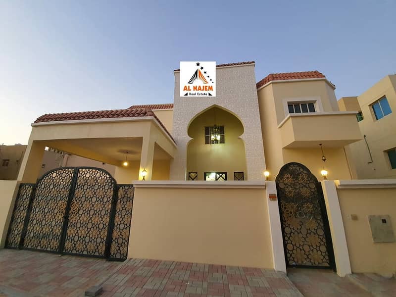 Sale: A luxurious new villa on the street with electricity, water and air conditioners split in Al Rawda area in Ajman with the possibility of bank or cash financing