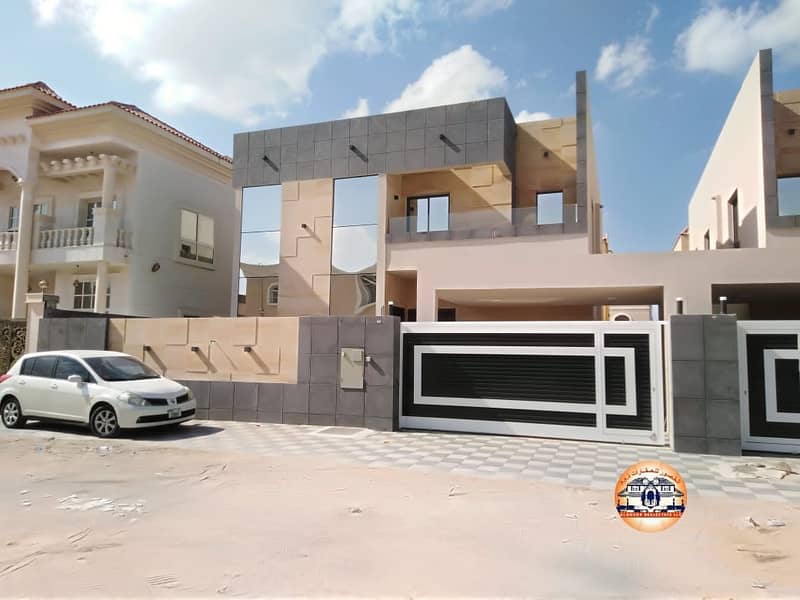 Modern design villa for sale in Ajman, Al Rawda area, with easy bank financing directly from the owner