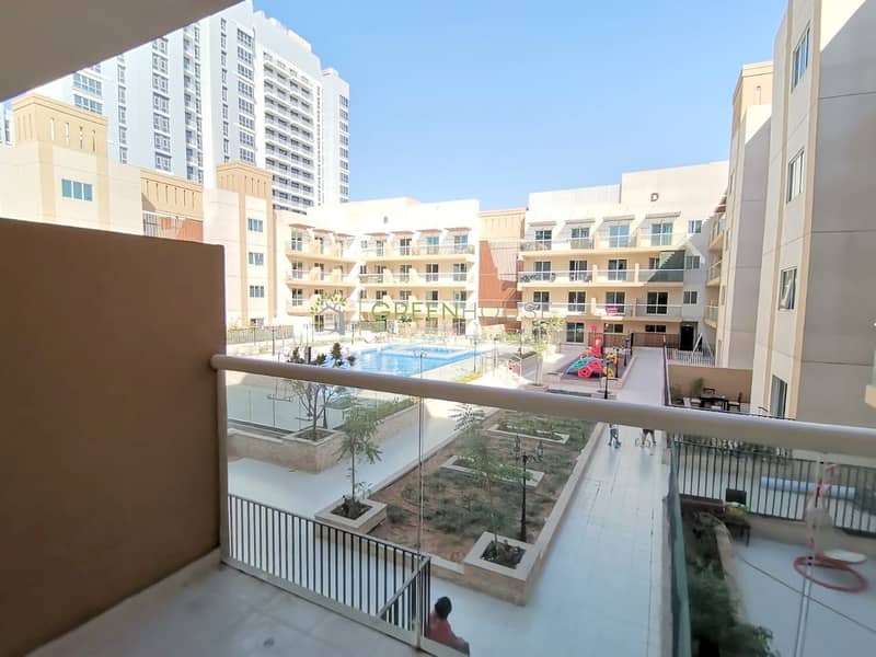 Pool View | Bright Studio Apt. with Balcony | Roxana Residences