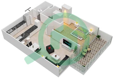 Gateway Residence - 1 Bedroom Apartment Type B Floor plan
