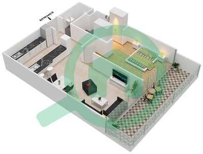 Gateway Residence - 1 Bedroom Apartment Type A Floor plan