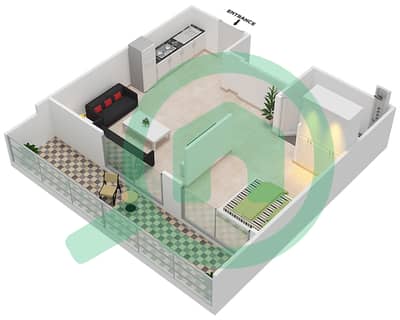 المخططات الطابقية لتصميم الوحدة 7 FLOOR 10 شقة استوديو - جينيسيس من ميراكي