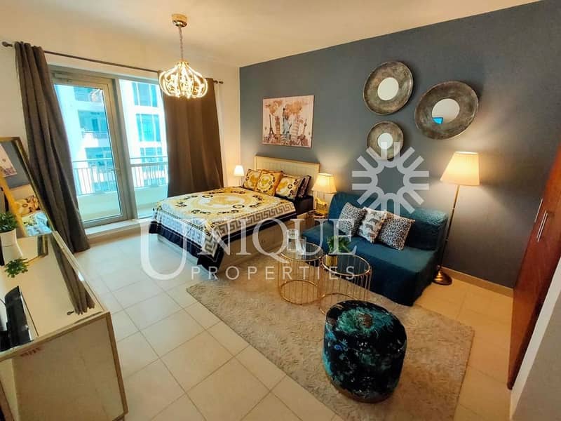 Fully Furnished Studio | Partial Fountain view
