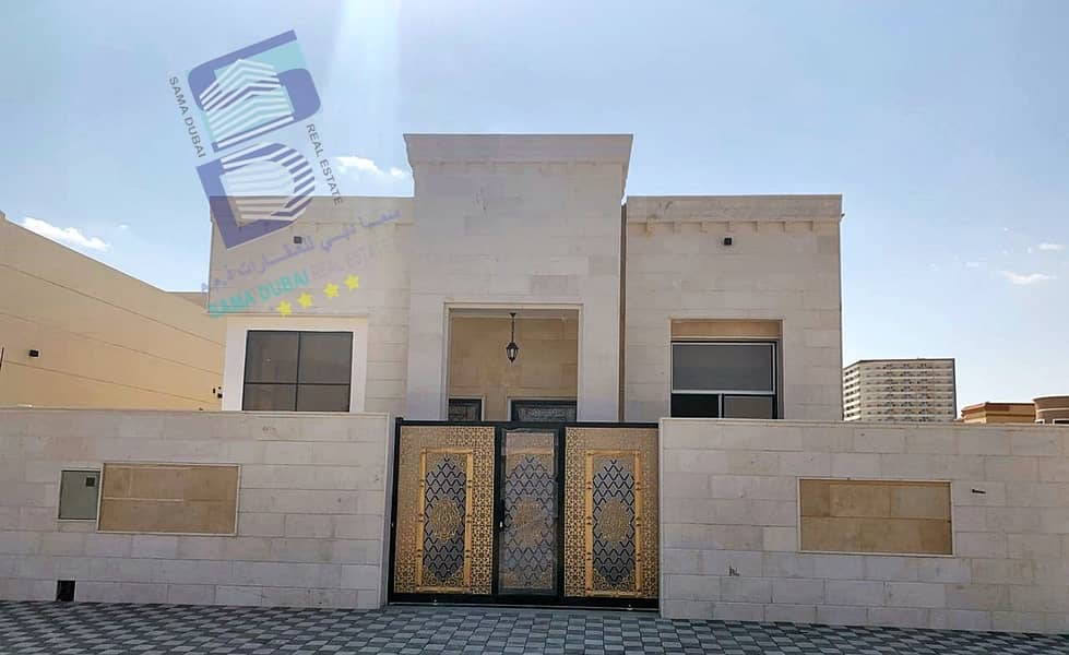At a very attractive and negotiable price, a very luxurious villa in Ajman near the asphalt street with a wonderful and unique design and a suitable area close to the mosque and all services with a complete arrangement of bank financing procedures