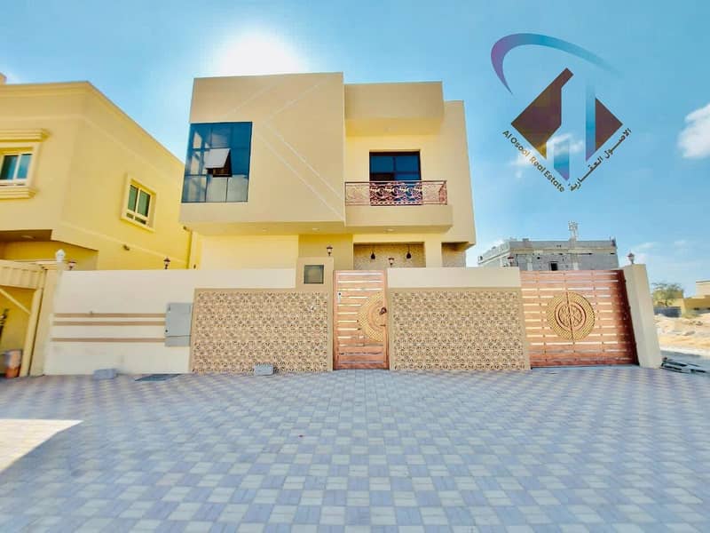 For sale, a corner villa in Ajman, a wonderful finishing without a down payment, and in monthly installments for a period of 25 years, with a large bank indulgence