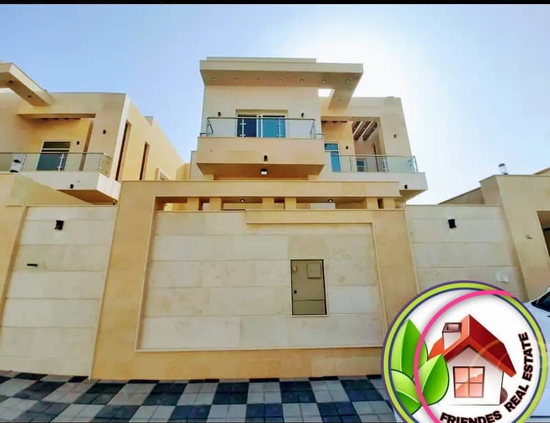 Villa for sale in Ajman with a luxurious modern design with elegant interiors in Al Mowaihat area next to Emirates Street directly from the owner with bank financing