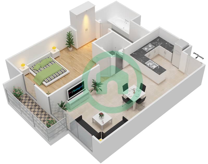 Волео - Апартамент 1 Спальня планировка Единица измерения 8 FLOOR P3,4-6,9-15 Floor P3,4-6,9-15 interactive3D