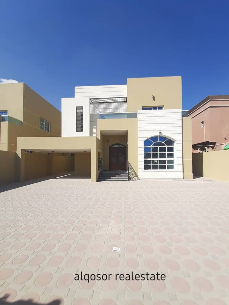 Villa for sale in Ajman, Al Mowaihat area, two floors, modern design, various finishes, with the possibility of bank financing