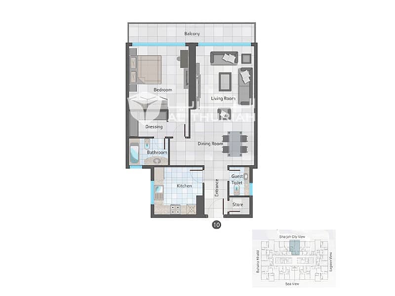 شقة في برج المستقبل 3 برج المستقبل الخان 1 غرف 36000 درهم 4169196
