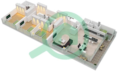 Building 5 - 3 Bedroom Apartment Type/unit B/111,211,311 Floor plan
