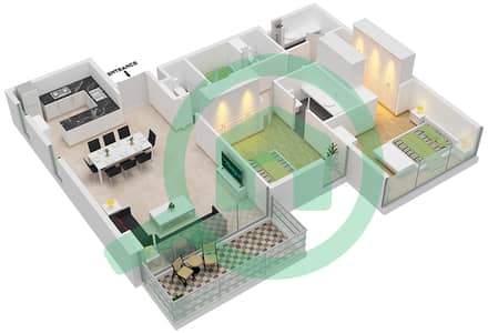 C2 - 2 Bedroom Apartment Type C Floor plan