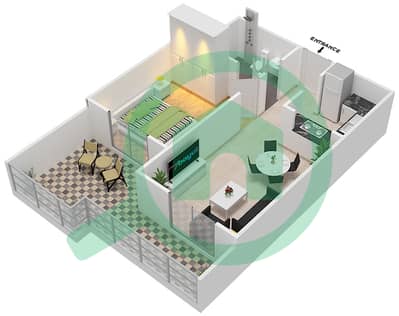 Qasr Sabah 2 - 1 Bed Apartments Unit 8 Floor plan