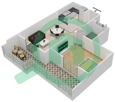 Qasr Sabah 2 - 1 Bedroom Apartment Unit 15 Floor plan