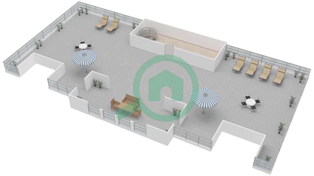 Taj Grandeur Residences - 3 Bedroom Apartment Type 2 Floor plan interactive3D