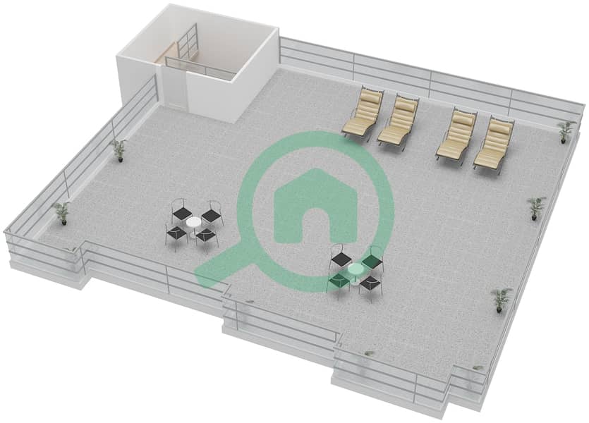 المخططات الطابقية لتصميم النموذج 3 شقة 3 غرف نوم - مساكن تاج العظمة interactive3D