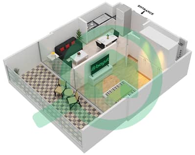 المخططات الطابقية لتصميم الوحدة 10/FLOOR 1-16 شقة 1 غرفة نوم - مساكن ريفا