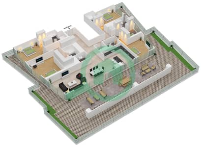 المخططات الطابقية لتصميم الوحدة FELLA C1-812 شقة 4 غرف نوم - مساكن تونينو لامبورغيني