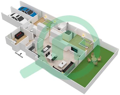 المخططات الطابقية لتصميم النموذج / الوحدة B/4 تاون هاوس 2 غرفة نوم - ذا بلس ناون هاوسيز