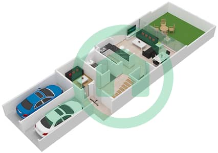 脉动联排别墅 - 2 卧室联排别墅类型／单位D/4戶型图