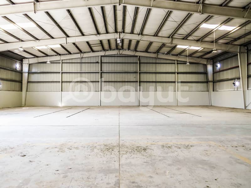 Spacious Warehouse with Mezzanine Offices, Open Yards, and Service Areas for Rent
