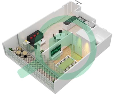 المخططات الطابقية لتصميم الوحدة 2 FLOOR  3 شقة 1 غرفة نوم - جراندي