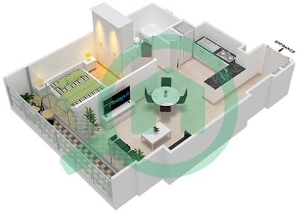 格兰德豪华私人社区 - 1 卧室公寓单位14 FLOOR  3戶型图