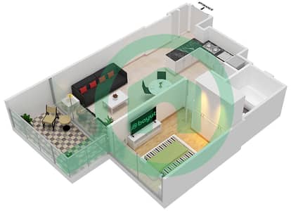 格兰德豪华私人社区 - 1 卧室公寓单位2 FLOOR  4-52戶型图