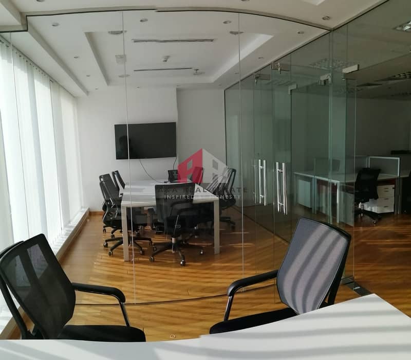 Furnished Office With 2 Glass Partitions /Pantry/ Store room