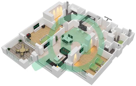 Golden Mile - 2 Bed Apartments Unit C Floor plan