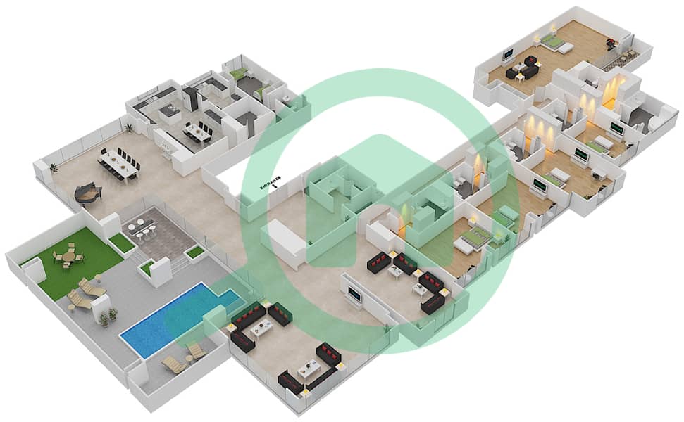 Noora - 5 Bedroom Apartment Unit 02 / FLOOR 67 Floor plan Floor 67 interactive3D