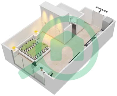 المخططات الطابقية لتصميم الوحدة 8 شقة استوديو - فندق كوزموبوليتان