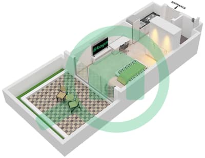 Azizi Fawad Residence - Studio Apartment Type 1A Floor plan