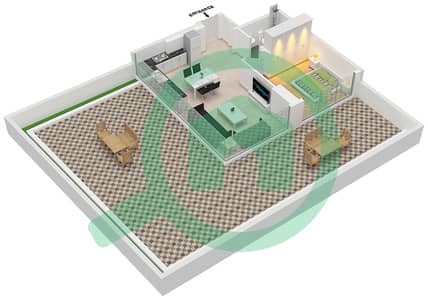 Azizi Fawad Residence - 1 Bedroom Apartment Type 5A Floor plan