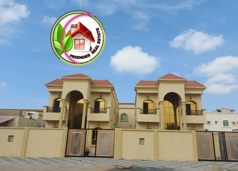 The most luxurious villa in Ajman, in the Al Mowaihat area, with a modern face, freehold for all nationalities, directly from the owner Against the academy