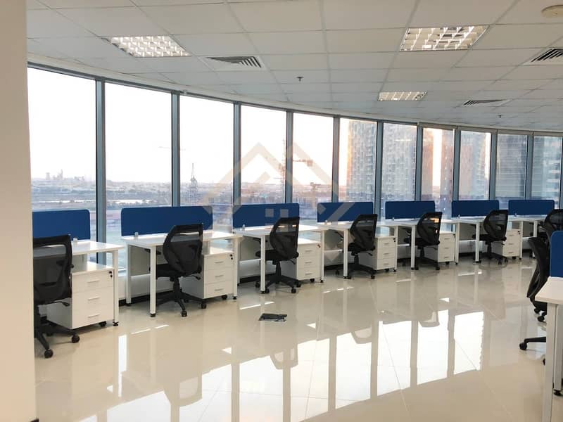 7 Office in DAMAC XL Tower Canal View For Rent. .