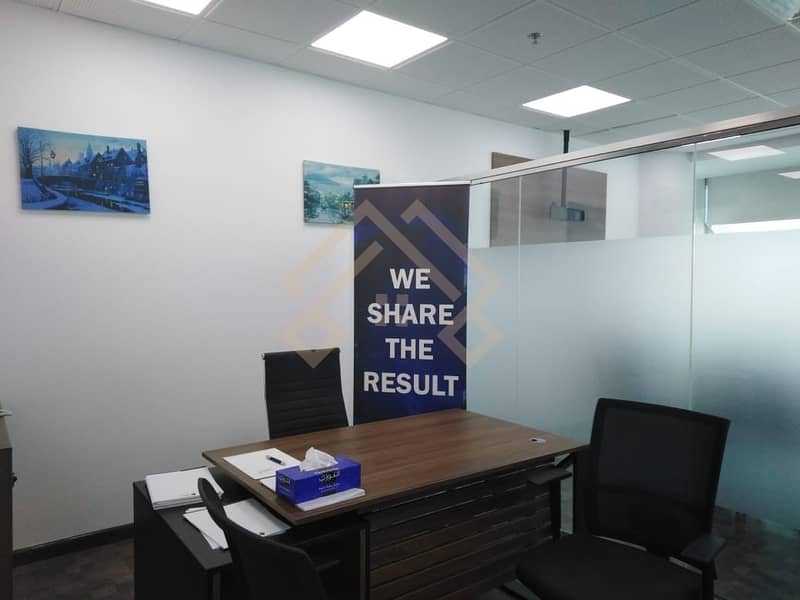 6 Full Burj Khalifa view Fully Furnished  Offices Space Available for Rent. .
