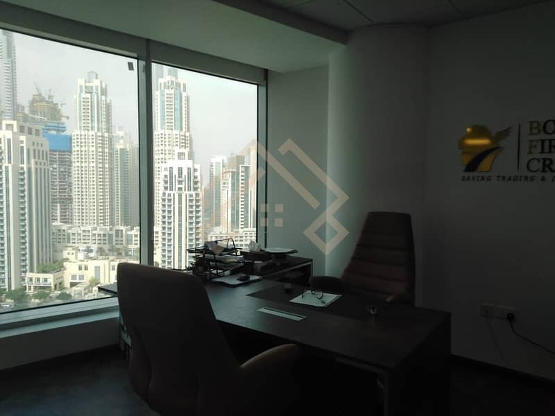 8 |Fully Furnished Office | Full Burj Khalifa View |For Sale | Vacant for Viewing.