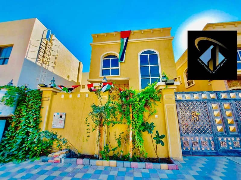 For sale, a villa in Ajman connected to electricity and water with air conditioners without initial payment and in monthly installments for a period of 25 years with a large bank indulgence