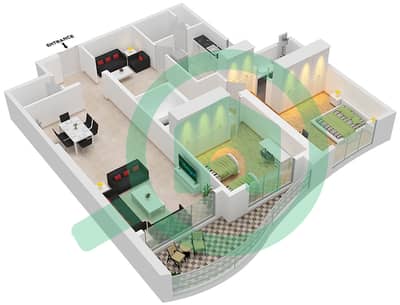 Asas Tower - 2 Bedroom Apartment Unit 6 Floor plan