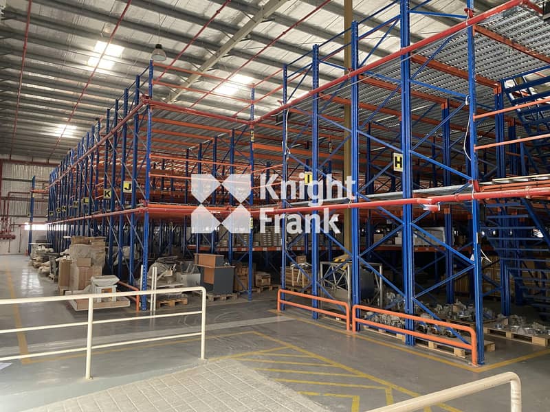 Warehouse With Mezzanine Racking System - For Rent