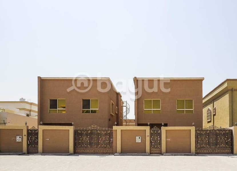 Villa for sale in Ajman, Al Mowaihat area, two floors, at a price, for a shot. Very excellent location, with the possibility of bank financing