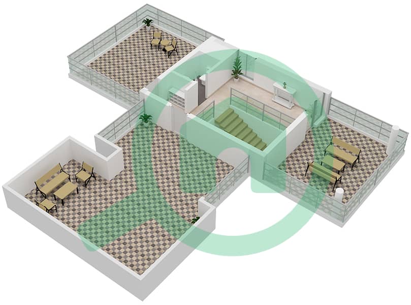 المخططات الطابقية لتصميم النموذج A فیلا 5 غرف نوم - الزوراء interactive3D