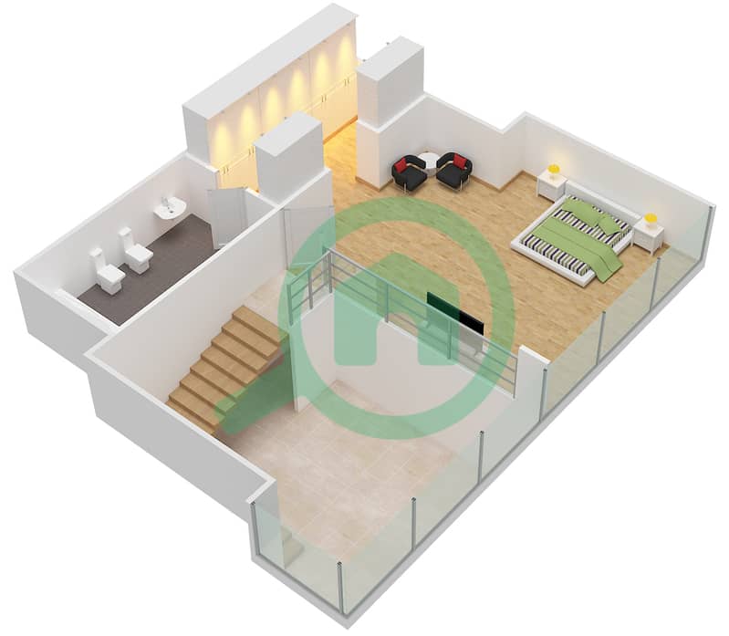 温莎庄园 - 1 卧室公寓类型A戶型图 interactive3D