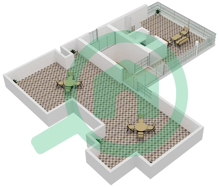 Al Zorah - 4 Bedroom Villa Type C Floor plan interactive3D
