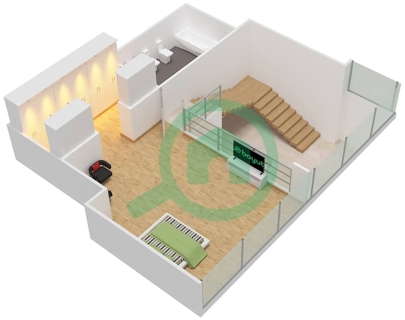 Windsor Manor - 1 Bedroom Apartment Type B DUPLEX Floor plan interactive3D